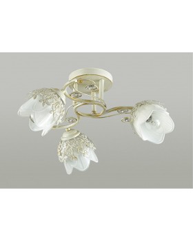 3002/3C COMFI LN16 069 белый с золотой патиной Люстра потолочная E14 3*40W 220V FLORANA-foto3