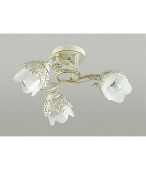 3002/3C COMFI LN16 069 белый с золотой патиной Люстра потолочная E14 3*40W 220V FLORANA-foto3