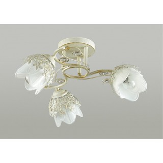3002/3C COMFI LN16 069 белый с золотой патиной Люстра потолочная E14 3*40W 220V FLORANA-foto3
