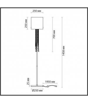 4886/1F HALL ODL_EX23 41 бронзовый/янтарн./металл/стекло Торшер E27 1*40W NICOLE-foto2