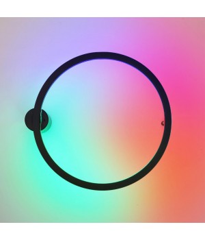 4386/18WL HIGHTECH ODL23 121 черный/металл Настенный светильник IP20 RGB динамическая подсветка ПДУ в комплекте LED 18W 3000K OMEN-foto3