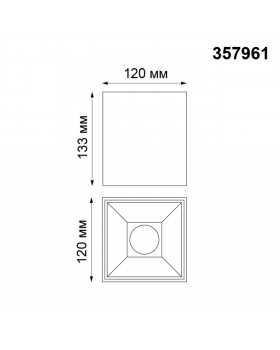 357961 OVER NT19 206 черный Накладной светильник IP20 LED 4000К 20W 200-260V RECTE-foto2