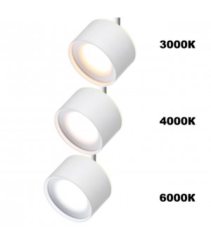 358973 PORT NT22 079 белый Светильник трековый однофазный трехжильный с переключ. цв. температуры IP20 LED 3000К\4000К\6000К 12W вниз + 3W вверх 110-2-foto4