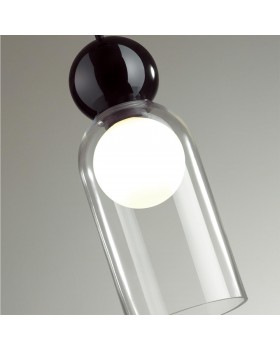 5022/1 MODERN ODL23 293 черный/прозрачный/белый матовый металл/стекло Подвес G9 LED 5W BLACKY-foto5