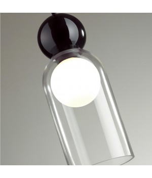 5022/1 MODERN ODL23 293 черный/прозрачный/белый матовый металл/стекло Подвес G9 LED 5W BLACKY-foto5