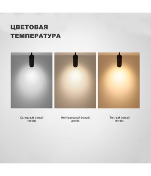358738 PORT NT21 095 белый Светильник трековый однофазный трехжильный с переключ. цв.температуры IP20 LED 3000К\4000К\6000К 10W 100-265V NAIL-foto4