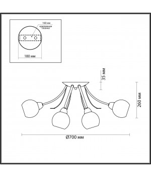 5265/8C COMFI LN23 195 античная латунь Люстра потолочная E14 8*40W 220V TULA-foto2