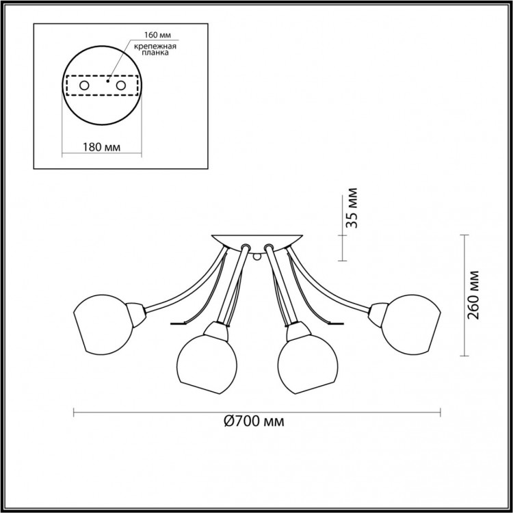 5265/8C COMFI LN23 195 античная латунь Люстра потолочная E14 8*40W 220V TULA