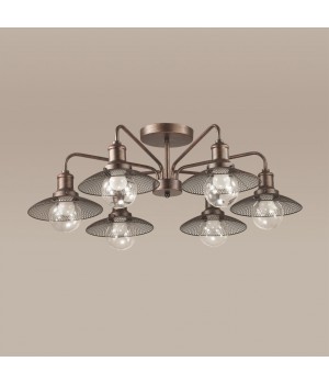 3513/6C LOFTI LN18 210 кофейный Люстра потолочная E27 6*60W 220V LUDACRIS-foto4