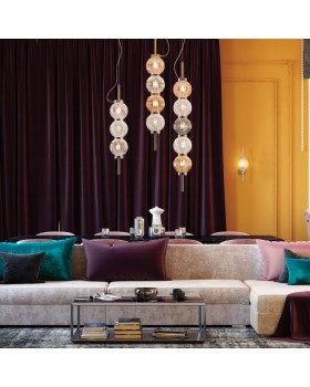 4273/3 MODERN ODL21 335 разноцв/стекл/никель/металл Подвесной светильник IP20 Е14 3*40W FRANCESCA-foto3