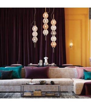 4273/3 MODERN ODL21 335 разноцв/стекл/никель/металл Подвесной светильник IP20 Е14 3*40W FRANCESCA-foto3