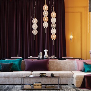 4273/3 MODERN ODL21 335 разноцв/стекл/никель/металл Подвесной светильник IP20 Е14 3*40W FRANCESCA-foto3