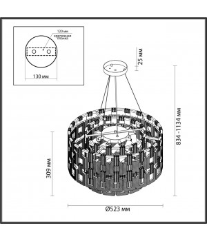 4989/9 HALL ODL22 389 золотой/стекло Люстра E14 8*40W BUCKLE-foto2