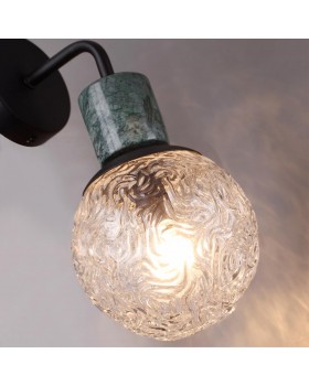 5026/1W MODERN ODL23 389 черный матовый/темно-зеленый/прозрачный металл/мрамор/стекло Бра E14 1*40W GREENI-foto5