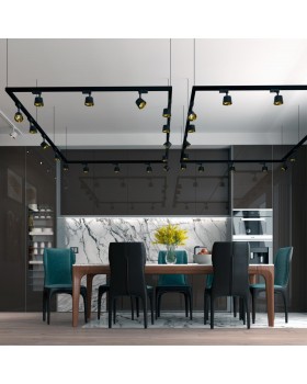 358720 PORT NT21 120 черный/золото Трехфазный трековый светодиодный светильник IP20 LED 4000K 10W 100-265V KNOF-foto3