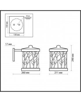 2287/1W NATURE ODL12 591 патина коричневый Уличный настен светильник IP44 E27 100W 220V LAGRA-foto2