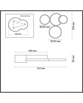 5255/64CL LEDIO LN23 черный, матовое золото Люстра потолочная диммир. с ДУ LED 64W 4224Лм 220V NORBERT-foto2
