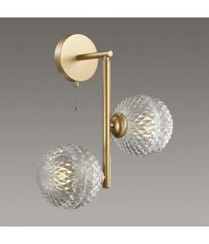 5292/2W MODERNI LN23 060 матовое золото Бра с выкл. E27 2*8W LED 220V GENEVA-foto3