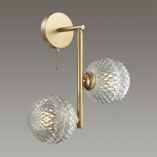 5292/2W MODERNI LN23 060 матовое золото Бра с выкл. E27 2*8W LED 220V GENEVA-foto3