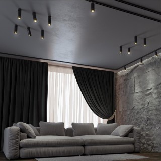 370871 OVER NT22 168 черный/золото Светильник накладной IP20 GU10 9W 220V SLIM-foto3