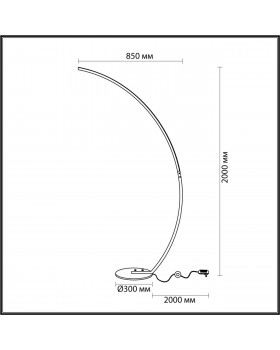4380/10FL HIGHTECH ODL23 121 черный/металл Напольный светильник IP20 RGB динамическая подсветка LED 10W с выключателем на шнуре/пульт ПДУ 3000K ARCHIE-foto2