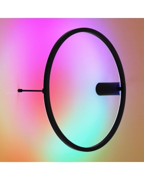 4386/24WL HIGHTECH ODL23 121 черный/металл Настенный светильник IP20 RGB динамическая подсветка ПДУ в комплекте LED 24W 3000K OMEN-foto3