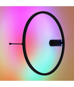 4386/24WL HIGHTECH ODL23 121 черный/металл Настенный светильник IP20 RGB динамическая подсветка ПДУ в комплекте LED 24W 3000K OMEN-foto3