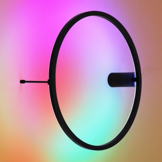 4386/24WL HIGHTECH ODL23 121 черный/металл Настенный светильник IP20 RGB динамическая подсветка ПДУ в комплекте LED 24W 3000K OMEN-foto3