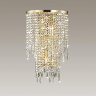 5028/3W MODERN ODL23 431 золотой/прозрачный металл/хрусталь Бра E14 3*40W CHOKKA-foto3