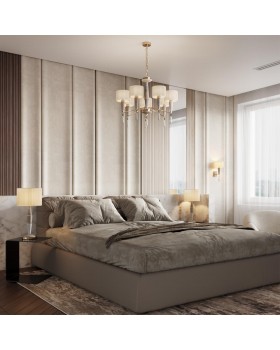 5403/7 CLASSIC ODL_EX23 33 бронзовый/светло-коричневый/кремовый металл/керамика/ткань Люстра E14 7*40W LATTE-foto4