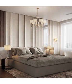 5403/7 CLASSIC ODL_EX23 33 бронзовый/светло-коричневый/кремовый металл/керамика/ткань Люстра E14 7*40W LATTE-foto4