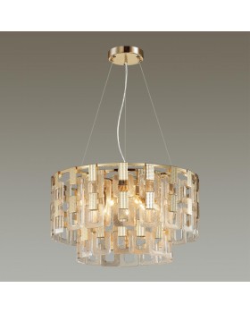 4989/9 HALL ODL22 389 золотой/стекло Люстра E14 8*40W BUCKLE-foto4