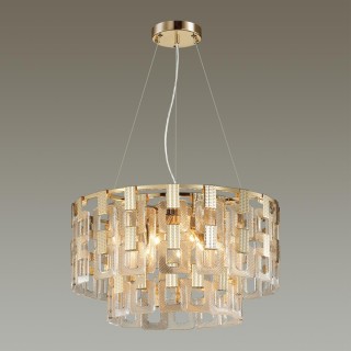 4989/9 HALL ODL22 389 золотой/стекло Люстра E14 8*40W BUCKLE-foto4