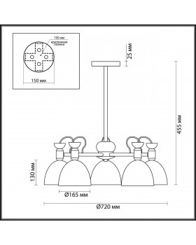3687/5C MODERNI LN18 104 серый Люстра на штанге E27 5*40W 220V FIONA-foto2