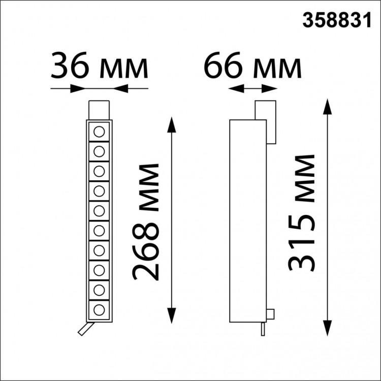 358831 PORT NT22 075 черный Светильник трековый однофазный трехжильный IP20 LED 4000K 16W 220V ITER