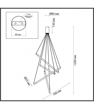 4369/40L HIGHTECH ODL23 107 полированное золото/акрил с пузырьками Подвесной св-к IP20 LED 30W 3000K 1050Лм SPARKY-foto2