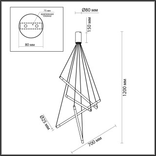 4369/40L HIGHTECH ODL23 107 полированное золото/акрил с пузырьками Подвесной св-к IP20 LED 30W 3000K 1050Лм SPARKY-foto2