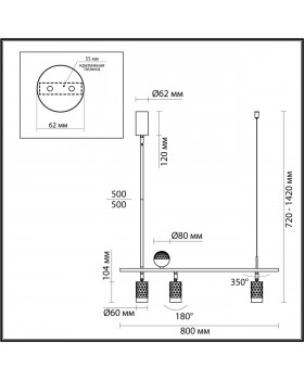 4353/36L HIGHTECH ODL23 261 античная бронза/металл Подвесной св-к IP20 LED GU10/LED 36W 520Лм AD ASTRUM-foto2