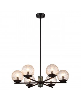 5026/6 MODERN ODL23 389 черный матовый/темно-зеленый/прозрачный металл/мрамор/стекло Люстра E14 6*40W GREENI-foto4