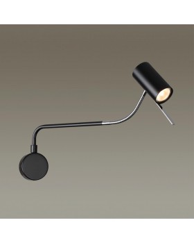 4381/1W HIGHTECH ODL23 173 черный/хром/металл Настенный св-к выкл. на плафоне IP20 LED GU10 10W GIGI-foto3