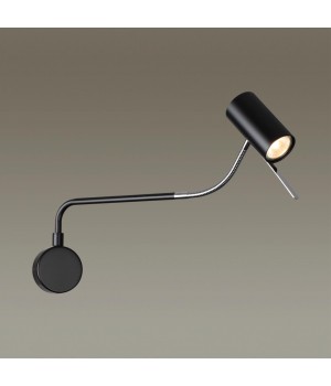 4381/1W HIGHTECH ODL23 173 черный/хром/металл Настенный св-к выкл. на плафоне IP20 LED GU10 10W GIGI-foto3