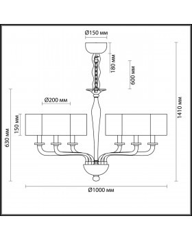 4727/6 MODERN ODL20 355 золотой/стекло//кремовый Люстра E14 6*40W 220V VOSTA-foto2