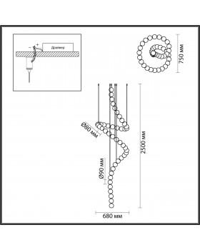 5008/132L L-VISION ODL23 413 золотой/прозрачный/металл/акрил Люстра LED 132W 4000K 6600Лм CRYSTAL-foto2