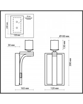 2767/1W COUNTRY ODL15 495 медн./дерево/стекло Бра E27 60W 220V FABO-foto2