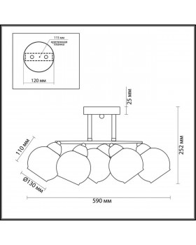 3507/5C COMFI LN18 073 хром, венге Люстра потолочная E27 5*60W 220V MELEFA-foto2