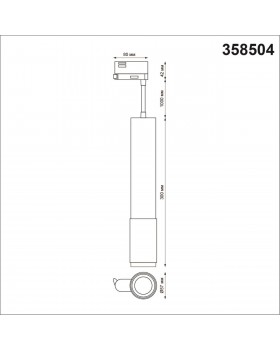 358504 PORT NT21 128 черный Трехфазный трековый светодиодный cветильник, провод 1м IP20 LED 4000K 12W 220V MAIS LED-foto2