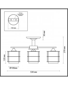 3504/3C COUNTY LN18 173 хром Люстра потолочная E27 3*60W 220V ROTONDUM-foto2