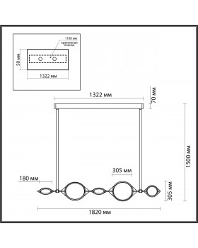 4995/50L L-VISION ODL23 377 матов.золотой/черный Люстра LED 50W 3000K VIKEMA-foto2