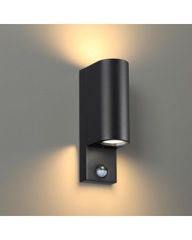 4390/2W HIGHTECH ODL23 561 черный/металл/пвх стойкий к УФ излучению Настенный светильник с датчиком движения IP44 LED GU10 7W MOTTO-foto3