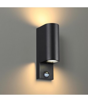 4390/2W HIGHTECH ODL23 561 черный/металл/пвх стойкий к УФ излучению Настенный светильник с датчиком движения IP44 LED GU10 7W MOTTO-foto3